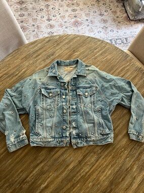FP Rhinestone Denim Jacket - S